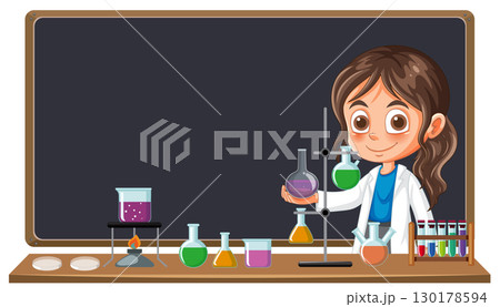 Young Scientist in a Chemistry Lab 130178594
