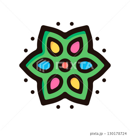 ランゴーリー、ランゴリのイラストアイコン（ヒンドゥー・インド・ディワリ素材） 130178724