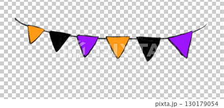 Halloween garland (flag) hand-drawn illustration Halloween garland (flag) hand-drawn illustration 130179054