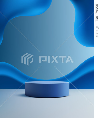 product background podium display in modern blue abstract stage with wavy shapes and reflective surface for elegant minimal showcase design template mockup presentation studio visualization product background podium display in modern blue abstract stage with wavy shapes and reflective surface for elegant minimal showcase design template mockup presentation studio visualization 130179356