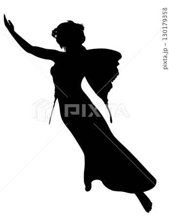 Silhouette of Fairy with Butterfly Wings 130179358