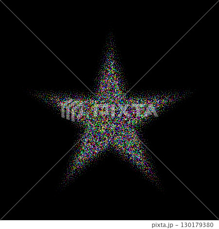 Star made of colorful stipple dots 130179380
