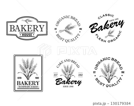 パン屋のロゴ素材 130179384