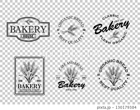 パン屋のロゴ素材 130179384