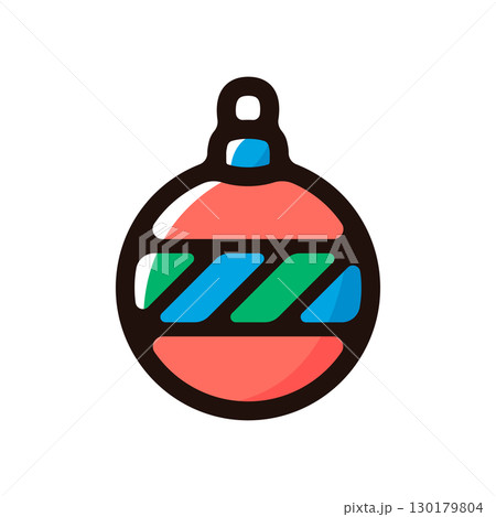 クリスマスの飾りのイラストアイコン（冬・装飾・クリスマス素材） 130179804