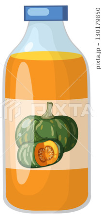 Pumpkin Juice Bottle with Illustrated Label 130179850