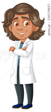 Smiling Young Scientist in White Lab Coat 130179857