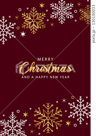 christmas greeting card with snowflakes vector illustration 130180033