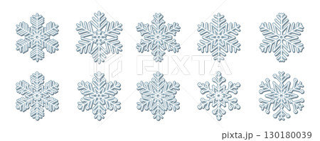 set of snowflake icons isolated vector illustration set of snowflake icons isolated vector illustration 130180039