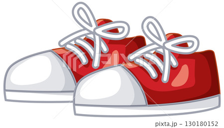Red Sneakers Vector Illustration 130180152