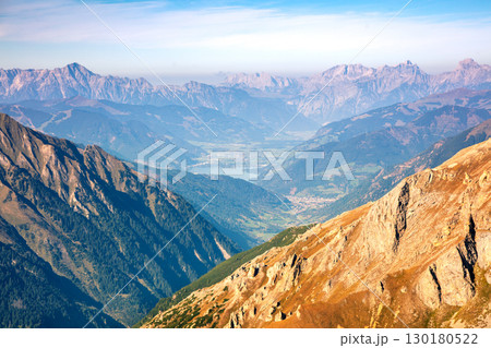 Mountain ridge with blue sky. Mountain landscape at daylight. Grossglockner High Alpine Road. Austria, Europe Mountain ridge with blue sky. Mountain landscape at daylight. Grossglockner High Alpine Road. Austria, Europe 130180522