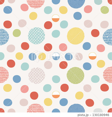 ちょっとレトロな可愛い水玉模様 130180946
