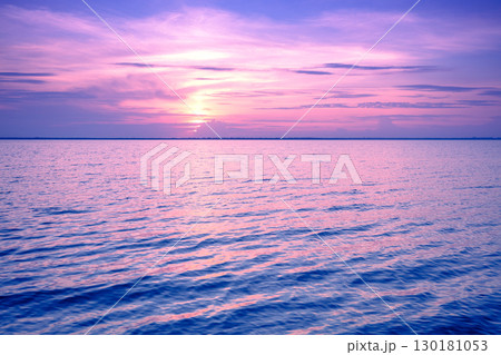 Seascape in early morning, sunrise over the sea. Nature landscape Seascape in early morning, sunrise over the sea. Nature landscape 130181053