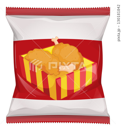 Fried Chicken Snack Packet Vector Illustration Fried Chicken Snack Packet Vector Illustration 130181842