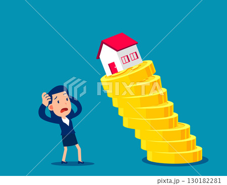 Property and housing market collapse. Economic recession concept Property and housing market collapse. Economic recession concept 130182281
