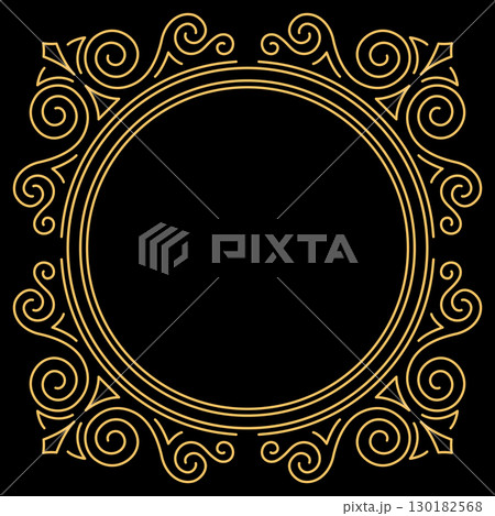 Line curl frame. Modern decorative linear background. Line curl frame. Modern decorative linear background. 130182568