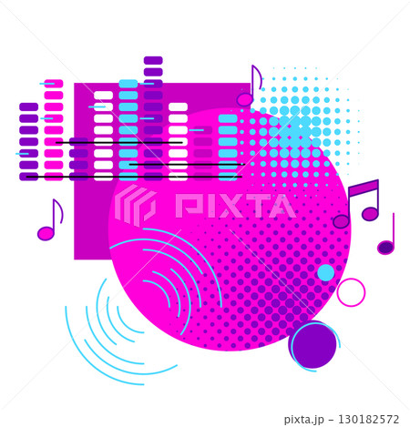 Background with musical notes. Abstract illustration for party or rock concert banner. Background with musical notes. Abstract illustration for party or rock concert banner. 130182572