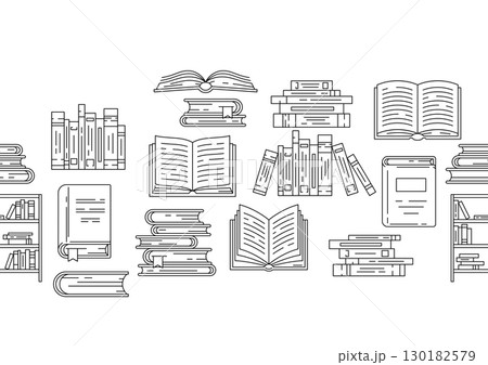 Pattern with books. Image for education and school. Pattern with books. Image for education and school. 130182579