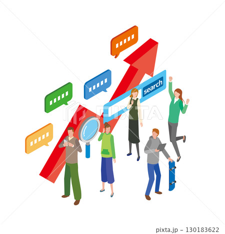 トレンドに関心を持つ人々 130183622