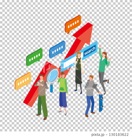 トレンドに関心を持つ人々 130183622