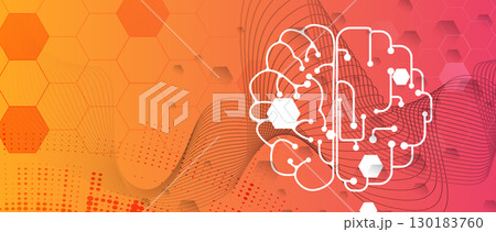 Abstract network and artificial intelligence background 130183760