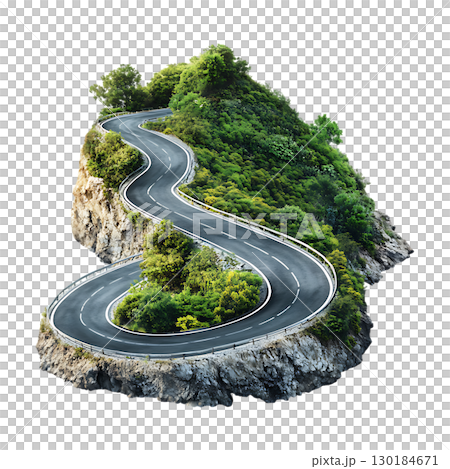 Winding Mountain Road Scenic Route Travel Photography Journey Concept On Transparent Background Winding Mountain Road Scenic Route Travel Photography Journey Concept On Transparent Background 130184671