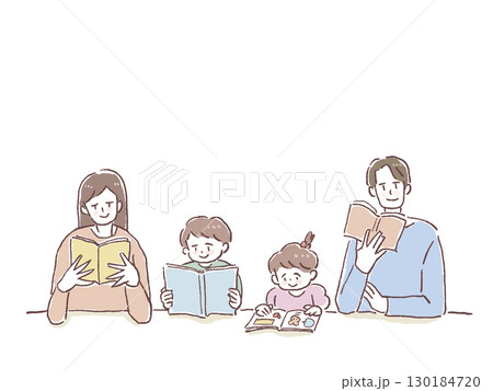 本を読む家族 本を読む家族 130184720