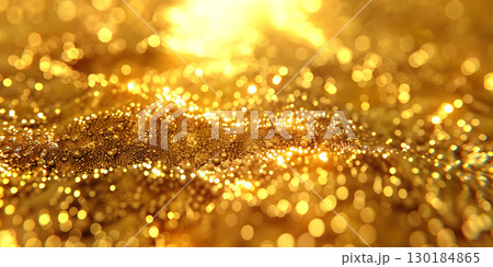 Gold background with water drops. Golden background with gold splashes - Ai Generated Gold background with water drops. Golden background with gold splashes - Ai Generated 130184865