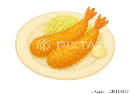 【家庭料理】エビフライのイラスト 130184897