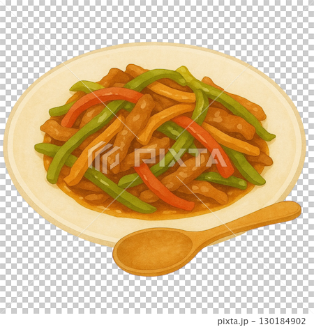 青椒炒豬肉的插圖 青椒炒豬肉的插圖 130184902