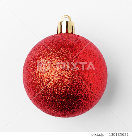 Red christmas ball isolated on white background Red christmas ball isolated on white background 130185021