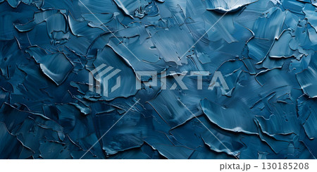 Blue oil paint texture, Abstract background for design with copy space - Ai Generated 130185208