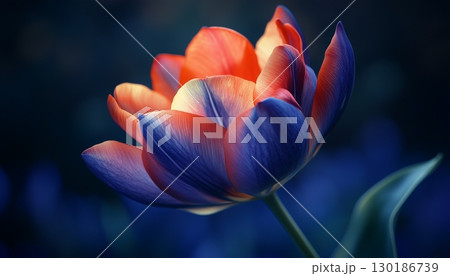 Cyclamen beauty flower vibrant yellow blossom beauty petal nature plant blurred background 130186739