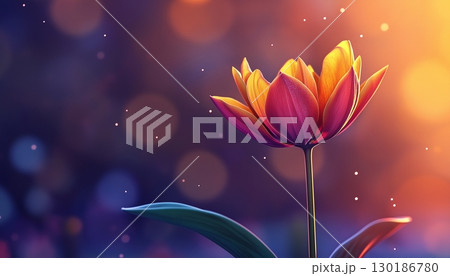 Beauty flower vibrant blossom petal nature plant blurred dark background Beauty flower vibrant blossom petal nature plant blurred dark background 130186780