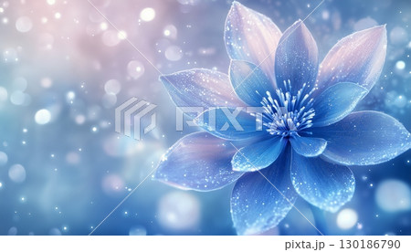 Snowdflake flower vibrant blossom petal nature plant blurred dark background 130186790