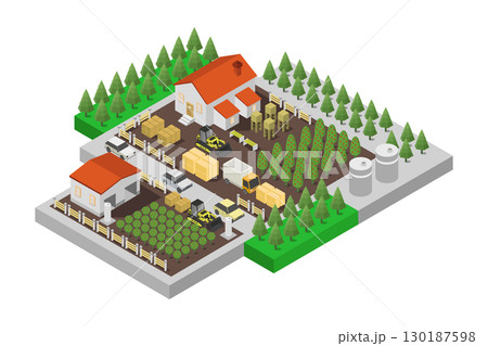 Isometric Farm Isometric Farm 130187598
