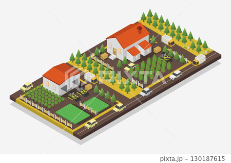 Isometric Farm Isometric Farm 130187615