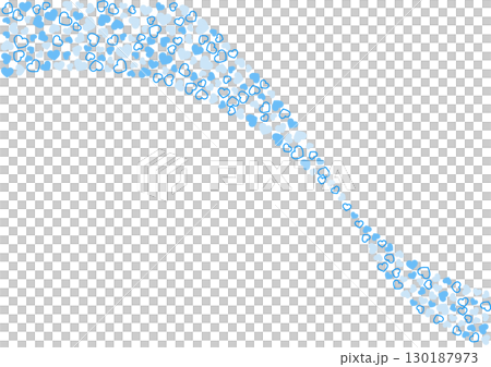 Heart pattern background Blue 3 colors border and solid color heart 130187973