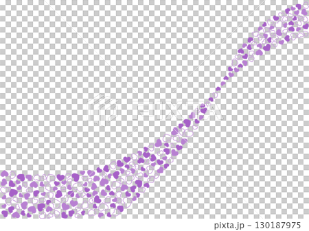 心形圖案背景紫色3色邊框和純色心形 130187975