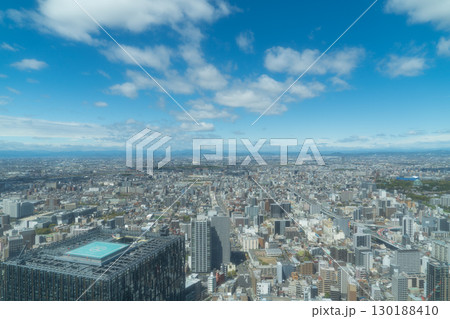 日本の愛知県の名古屋の展望台から見る風景 日本の愛知県の名古屋の展望台から見る風景 130188410
