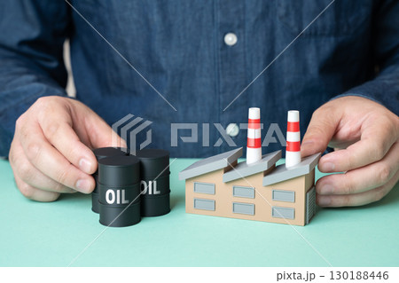 Fuel for industrial enterprises and oil refineries, energy supply, crude processing, petrochemical sector, production resources, heavy industry needs 130188446