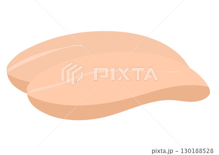 鶏ささみ肉のシンプルなイラスト 130188528