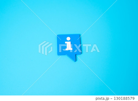 Information symbol. Information reference, FAQ, customer help, support service, user guide, knowledge base, data access, quick answers for visitors and clients 130188579