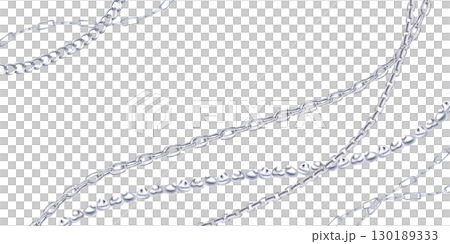 Elegant silver chains in a rectangular frame. Isolated watercolor illustration for the design of printed materials for Christmas sales, jewelry stores, postcard printing. Elegant silver chains in a rectangular frame. Isolated watercolor illustration for the design of printed materials for Christmas sales, jewelry stores, postcard printing. 130189333