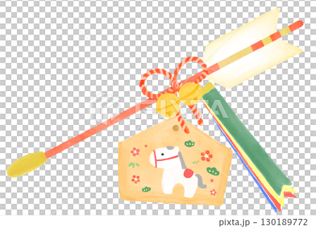 Watercolor Hamaya arrow for the Year of the Horse Watercolor Hamaya arrow for the Year of the Horse 130189772