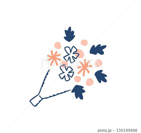 ナチュラルな花のブーケ 130189886