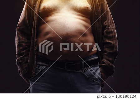 Obesity. part of the human body 130190124