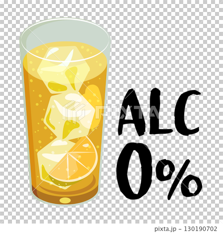 Illustration of a 0% alcohol highball Illustration of a 0% alcohol highball 130190702