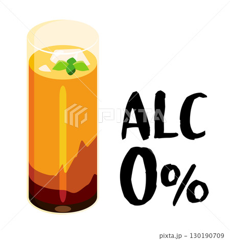 アルコール0％のカシスオレンジのイラスト 130190709