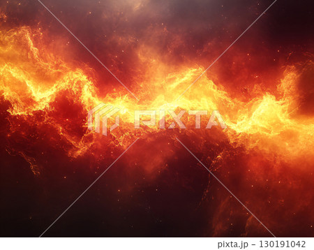 Abstract fire that moves through the darkness. fire burst. AI Generated. 130191042